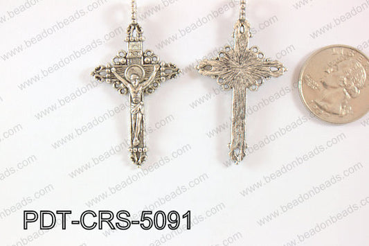 Metal Pendant Cross 20pcs 50x25mm PDT-CRS-5091
