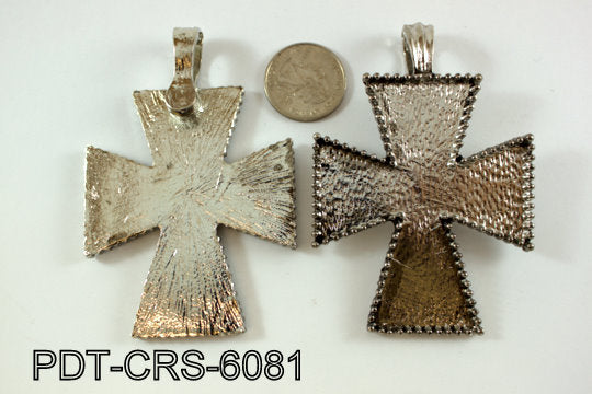 Metal Cross Pendant 60x70mm with magnetic connector PDT-CRS-6081