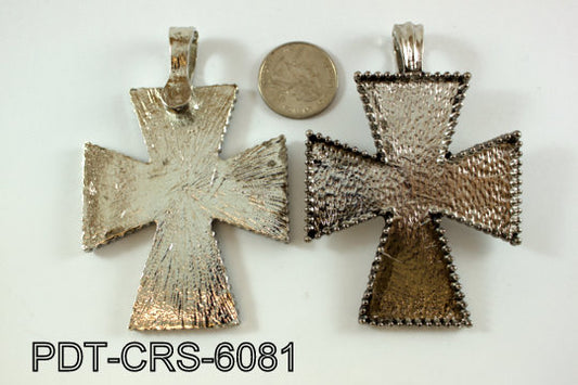 Metal Cross Pendant 60x70mm with magnetic connector PDT-CRS-6081