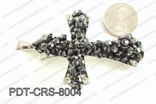 Cross Pendant with Crystal 55x80mm PDT-CRS-8004