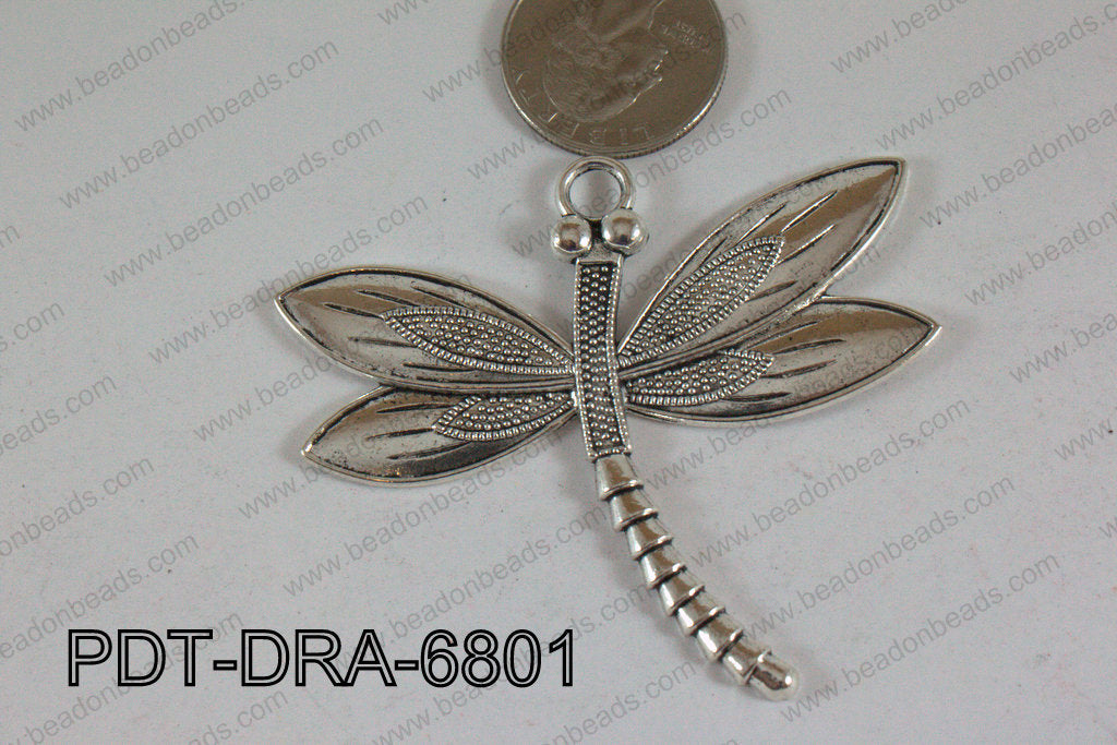 Dragonfly Pendant Silver 68x60mm PDT-DRA-6801