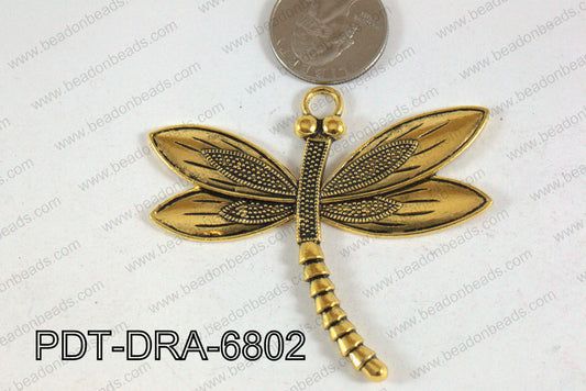 Dragonfly Pendant Gold 68x60mm PDT-DRA-6802