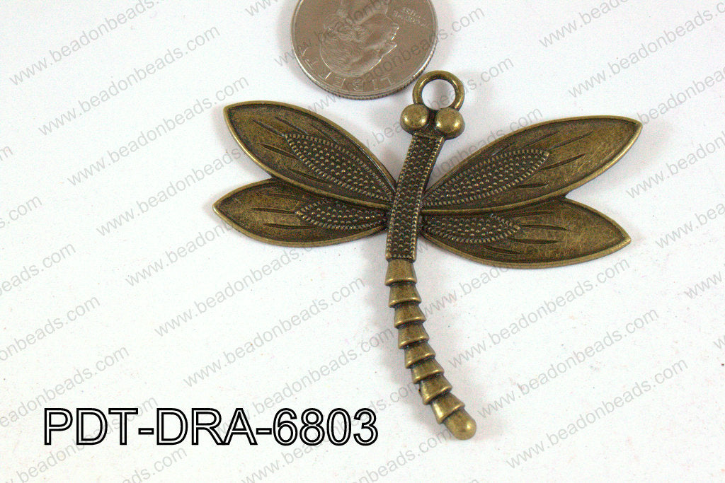 Dragonfly Pendant Bronze 68x60mm PDT-DRA-6803