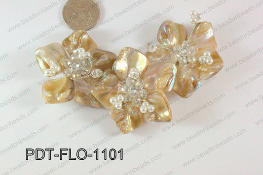 Flower Pendant Beige 110x70mm PDT-FLO-1101