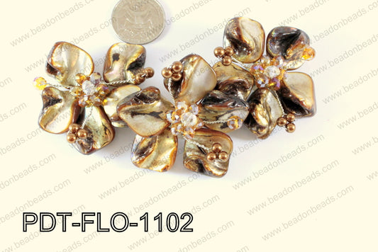 Flower Pendant Brown 110x70mm PDT-FLO-1102