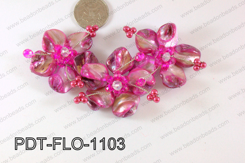 Flower Pendant Hot pink 110x70mm PDT-FLO-1103