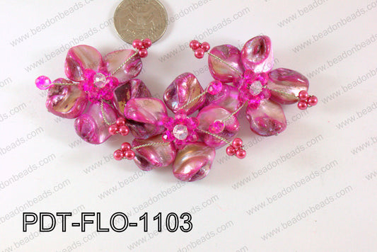 Flower Pendant Hot pink 110x70mm PDT-FLO-1103