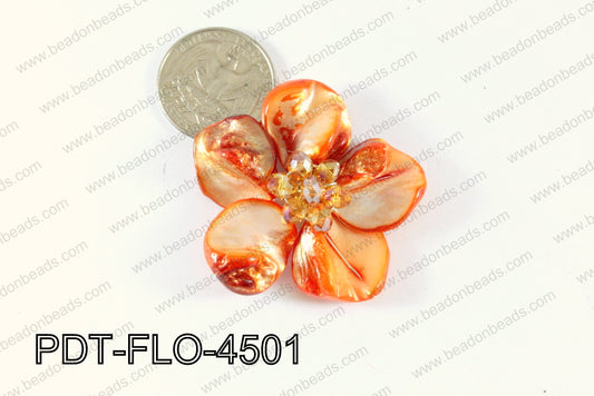 Flower Pendant Orange 45mm PDT-FLO-4501
