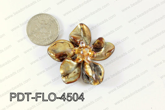 Flower Pendant Brown 45mm PDT-FLO-4504