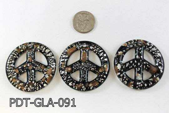 Glass Peace Pendant 50mm PDT-GLA-091