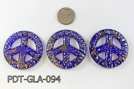 Glass Peace Pendant 50mm PDT-GLA-094