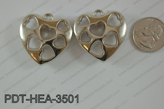 Metal Pendant Heart 300g Bag 35mm PDT-HEA-3501