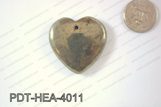 Pyrite Pendant Heart 40mm PDT-HEA-4011