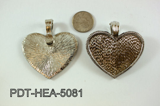 Metal Heart Pendant 50x60mm with magnetic connector PDT-HEA-5081