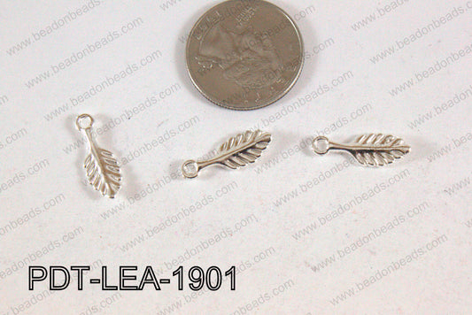 Leaf Pendant Light Silver 19x7mm PDT-LEA-1901