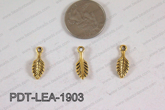 Leaf Pendant Gold 19x7mm PDT-LEA-1903