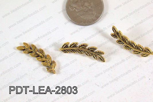 Leaf Pendant Gold 28x8mm PDT-LEA-2803