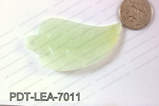 Jade Pendant Green Leaf 38x70mm PDT-LEA-7011