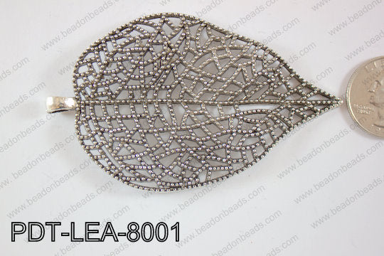 Metal Pendant Leaf 10pcs 80x50mm PDT-LEA-8001