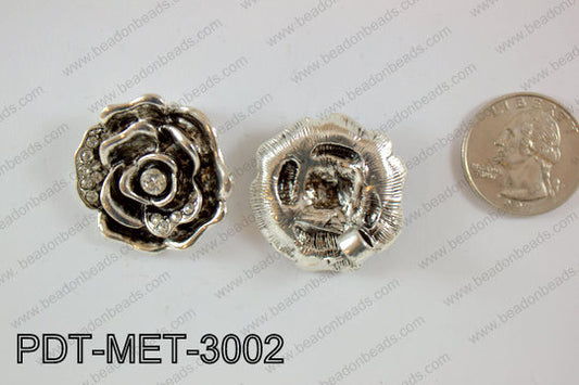 Metal Pendant Flower 20pcs 30mm PDT-MET-3002