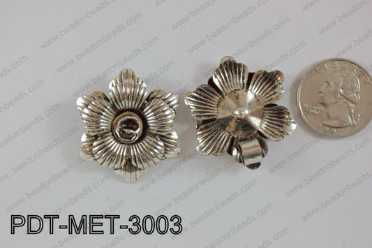 Metal Pendant Flower 15pcs 30mm PDT-MET-3003