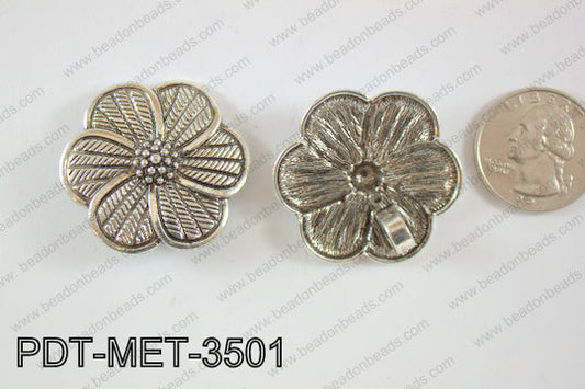 Metal Pendant Flower 15pcs 35mm PDT-MET-3501