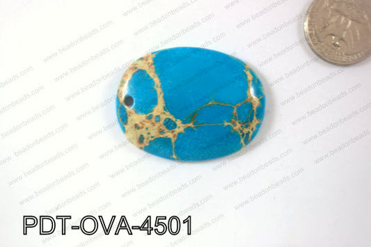 Variscite Pendant Oval Light Blue 35x45mm PDT-OVA-4501