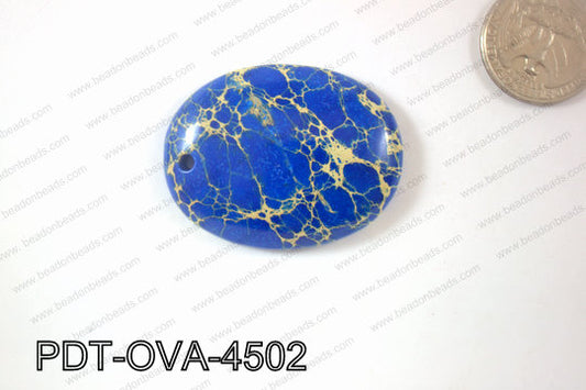 Variscite Pendant Oval Dark Blue 35x45mm PDT-OVA-4502