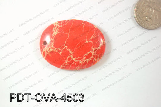 Variscite Pendant Oval Red 35x45mm PDT-OVA-4503