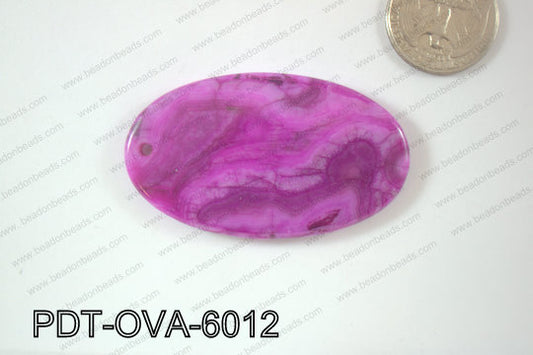 Crazy Lace Agate Pendant Oval Purple 35x60mm PDT-OVA-6012