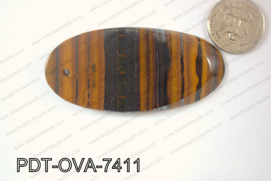 Tiger Eye Pendant Oval 35x74mm PDT-OVA-7411