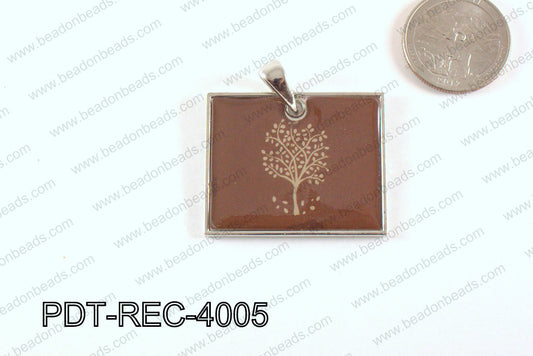 Metal Rectangle Pendant Tree 32x40mm PDT-REC-4005