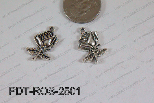Rose Pendant 15x25mm PDT-ROS-2501