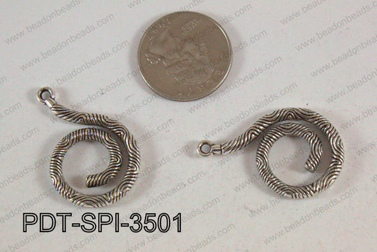 Spiral Pendant Silver 35x22mm PDT-SPI-3501