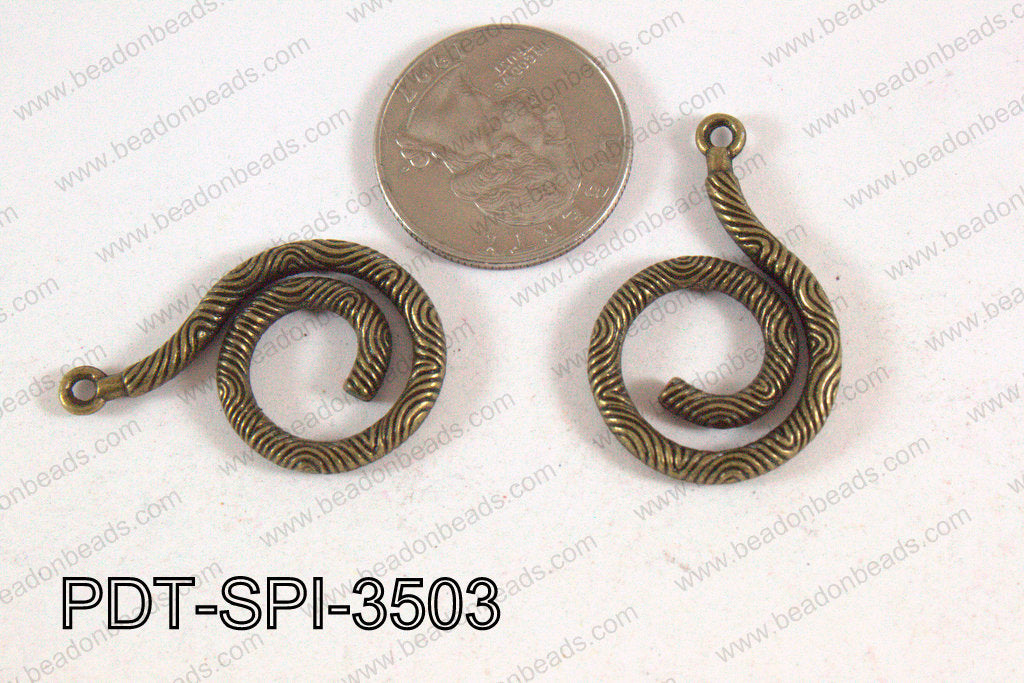 Spiral Pendant Bronze 35x22mm PDT-SPI-3503