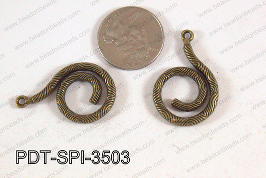 Spiral Pendant Bronze 35x22mm PDT-SPI-3503
