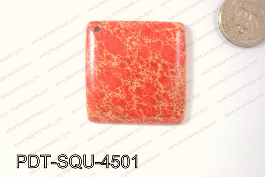 Variscite Pendant Square  Red 45mm PDT-SQU-4501