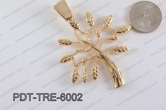 Metal Tree Pendant  Gold 58x60mm PDT-TRE-6002