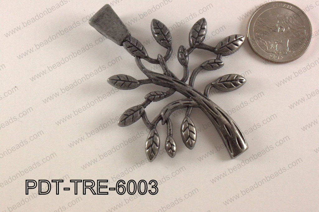 Metal Tree Pendant  Gun Metal 58x60mm PDT-TRE-6003