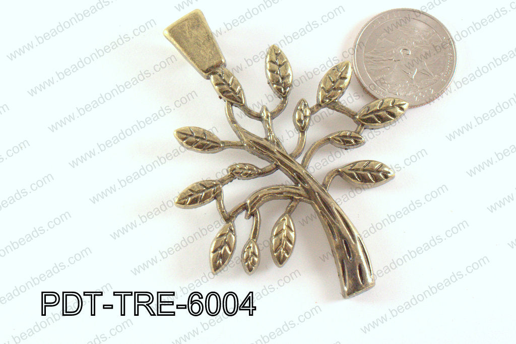 Metal Tree Pendant Bronze 58x60mm PDT-TRE-6004