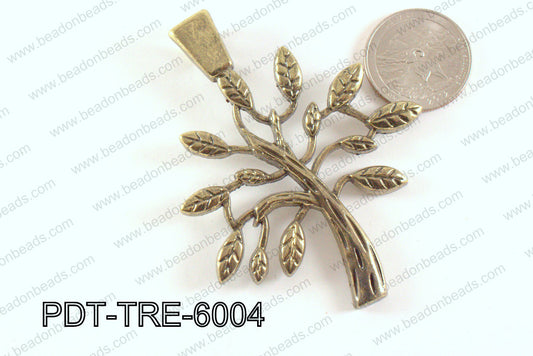 Metal Tree Pendant Bronze 58x60mm PDT-TRE-6004