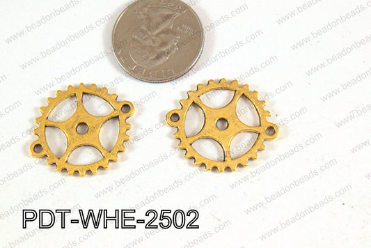 Wheel Pendant Gold 25mm PDT-WHE-2502