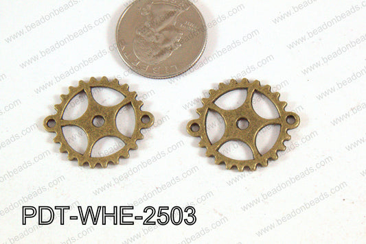Wheel Pendant Bronze 25mm PDT-WHE-2503