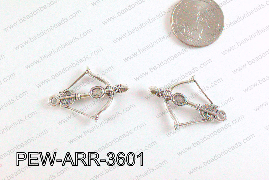 Pewter Arrow Charms Silver 25x36mm PEW-ARR-3601