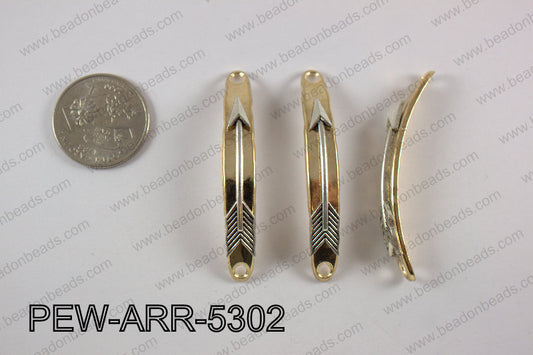 Pewter arrow bar connector 7x53 mm PEW-ARR-5302