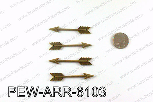Pewter Arrows 61x11mm, Bronze PEW-ARR-6103