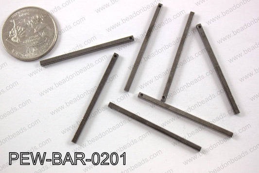 Pewter bar 2x40mm, gun metal PEW-BAR-0201