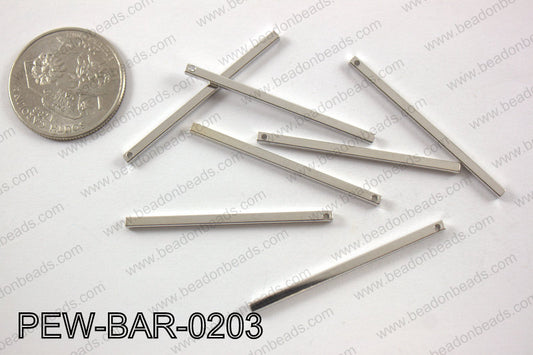 Pewter bar 2x40mm, silver PEW-BAR-0203