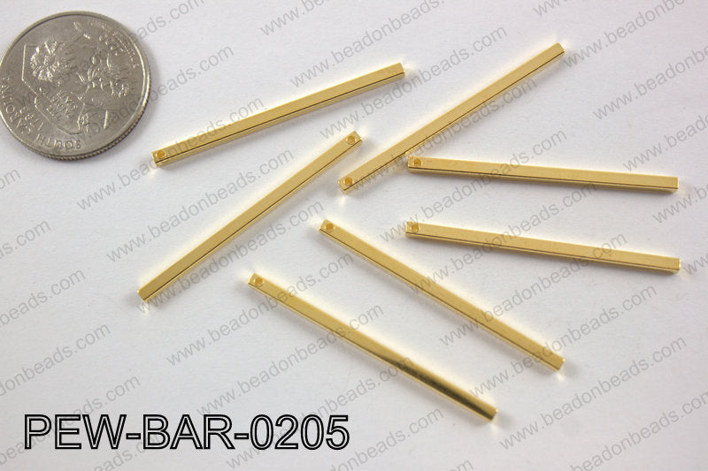Pewter bar 2x40mm, gold PEW-BAR-0205