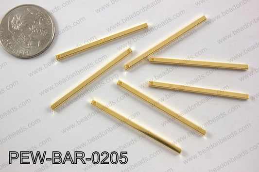 Pewter bar 2x40mm, gold PEW-BAR-0205
